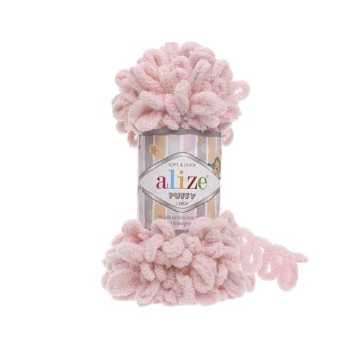 Alize Puffy Baby Big Loop Deckengarn, 100 % Mikropolyester, weiche Wolle, je Knäuel 100 g, 9 m - 161 Puder, 5 Knäuel Alize Puffy Baby Big Loop Deckengarn, 100 % Mikropolyester, weiche Wolle, je Knäuel 100 g, 9 m - 161 Puder, 5 Knäuel von Sorenta