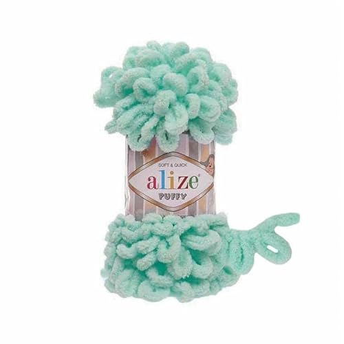 Alize Puffy Baby Big Loop Deckengarn, 100 % Mikropolyester, weiche Wolle, je Knäuel 100 g, 9 m - 19 Helltürkis Alize Puffy Baby Big Loop Deckengarn, 100 % Mikropolyester, weiche Wolle, je Knäuel 100 g, 9 m - 19 Helltürkis von Sorenta