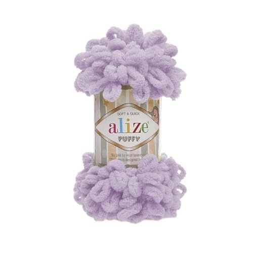 Alize Puffy Baby Big Loop Deckengarn, 100 % Mikropolyester, weiche Wolle, je Knäuel 100 g, 9 m - 27, Flieder, 5 Knäuel Alize Puffy Baby Big Loop Deckengarn, 100 % Mikropolyester, weiche Wolle, je Knäuel 100 g, 9 m - 27, Flieder, 5 Knäuel von Sorenta