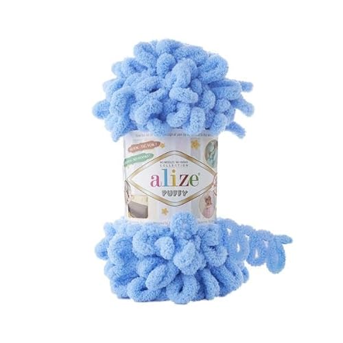 Alize Puffy Baby Big Loop Deckengarn, 100 % Mikropolyester, weiche Wolle, je Knäuel 100 g, 9 m - 342 Mittelblau, 5 Knäuel / Knäuel Alize Puffy Baby Big Loop Deckengarn, 100 % Mikropolyester, weiche Wolle, je Knäuel 100 g, 9 m - 342 Mittelblau, 5 Knäuel / Knäuel von Sorenta