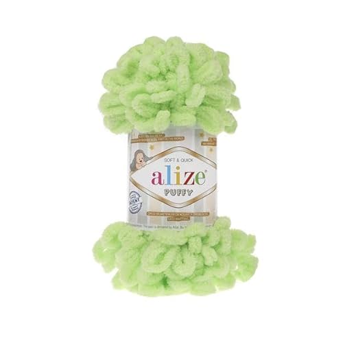 Alize Puffy Baby Big Loop Deckengarn, 100 % Mikropolyester, weiche Wolle, je Knäuel 100 g, 9 m – 41 Pistazie, 5 Knäuel/Knäuel Alize Puffy Baby Big Loop Deckengarn, 100 % Mikropolyester, weiche Wolle, je Knäuel 100 g, 9 m – 41 Pistazie, 5 Knäuel/Knäuel von Sorenta