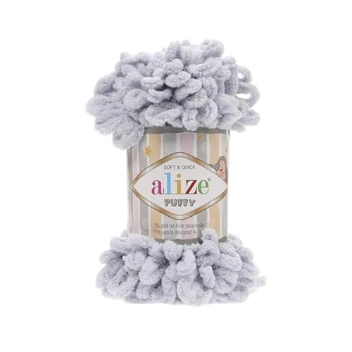 Alize Puffy Baby Big Loop Deckengarn, 100 % Mikropolyester, weiche Wolle, je Knäuel 100 g, 9 m - 416 Grau, 5 Knäuel Alize Puffy Baby Big Loop Deckengarn, 100 % Mikropolyester, weiche Wolle, je Knäuel 100 g, 9 m - 416 Grau, 5 Knäuel von Sorenta