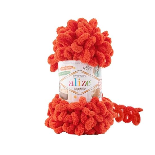 Alize Puffy Baby Big Loop Deckengarn, 100 % Mikropolyester, weiche Wolle, je Knäuel 100 g, 9 m – 767 Granatapfel Alize Puffy Baby Big Loop Deckengarn, 100 % Mikropolyester, weiche Wolle, je Knäuel 100 g, 9 m – 767 Granatapfel von Sorenta