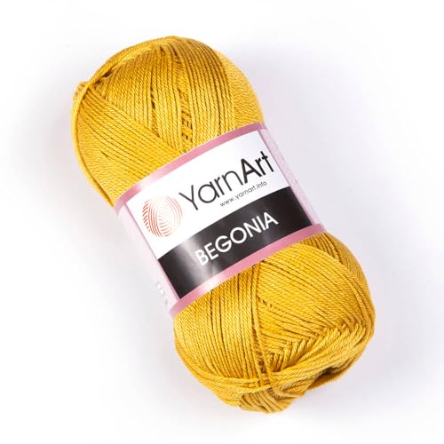 Yarn Art Begonia Mercerisiertes Baumwoll-Strickgarn, 5 Knäuel, je 50 g, 169 m, für Amigurumi, Spitze, Basteln und Basteln 4940 von Sorenta