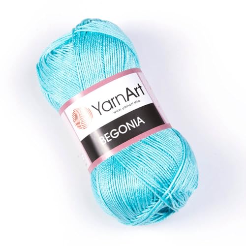 Yarn Art Begonia Mercerisiertes Baumwoll-Strickgarn, 5 Knäuel, je 50 g, 169 m, für Amigurumi, Spitze, Basteln und Basteln 5353 von Sorenta