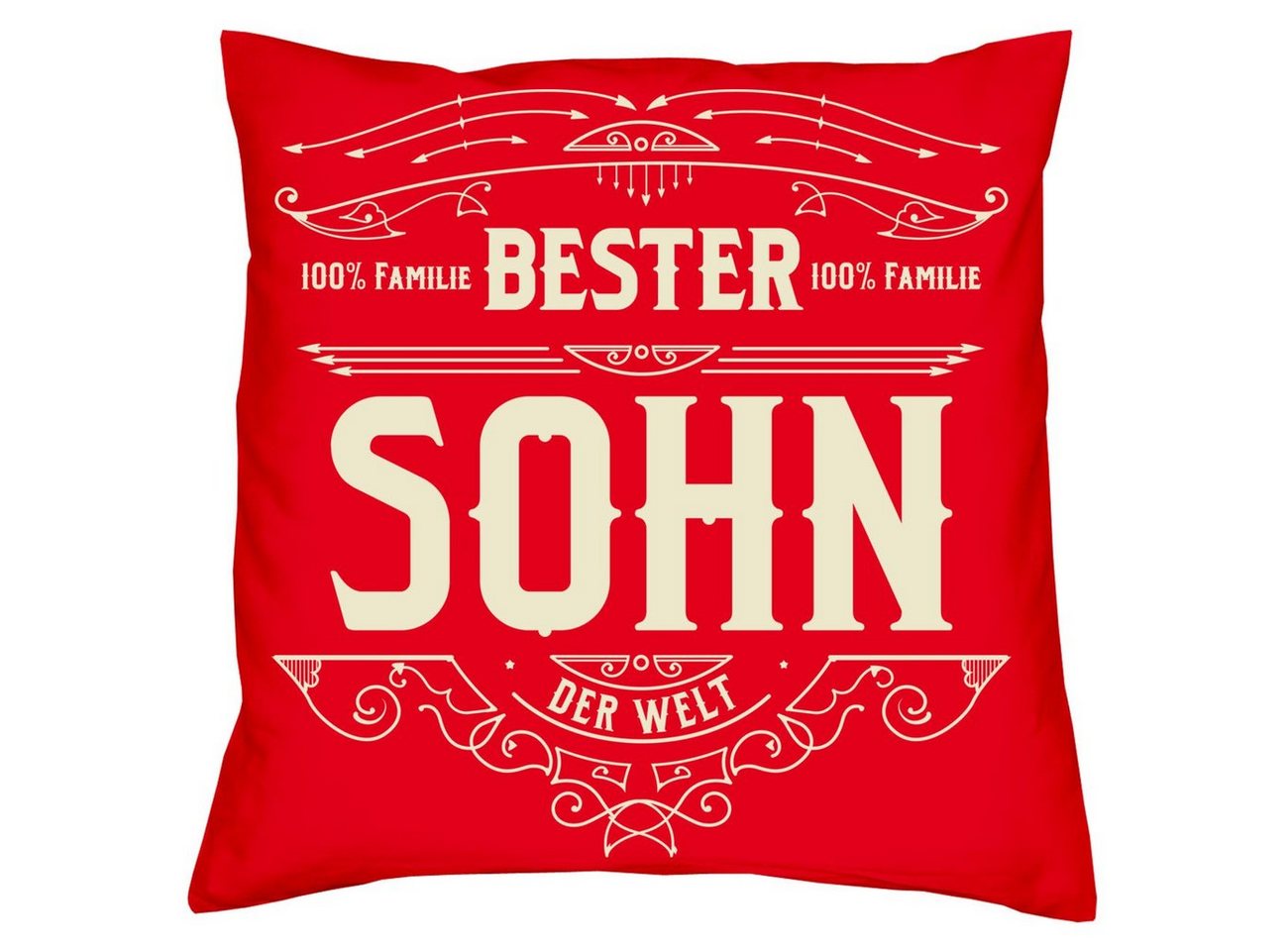 Soreso® Dekokissen Kissen Bester Sohn Kissenbezug und Füllung, Geschenk Geburtstagsgeschenk von Soreso®