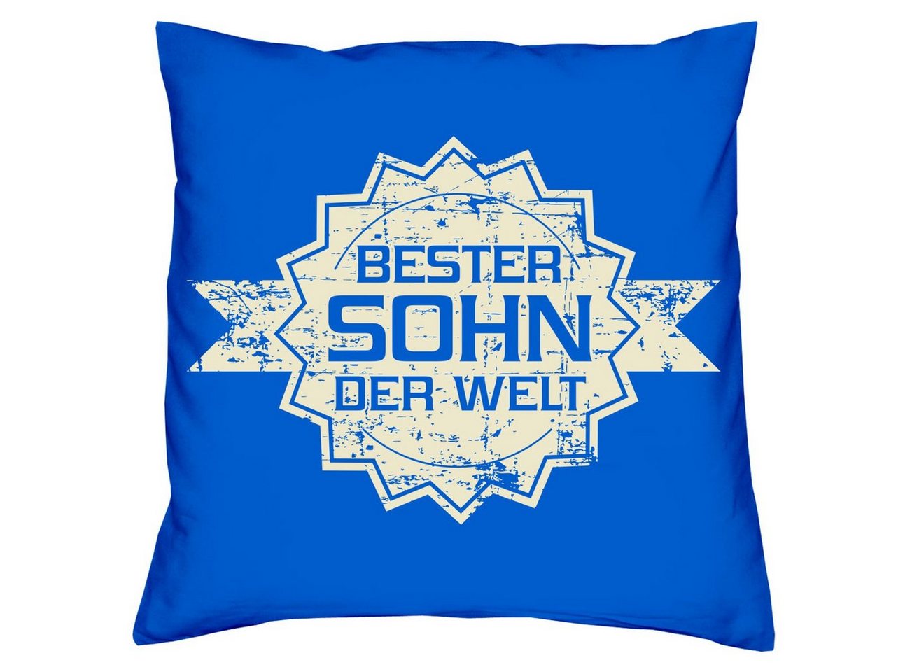 Soreso® Dekokissen Kissen Bester Sohn der Welt Stern Kissenbezug und Füllung, Geschenkset Mitbringsel von Soreso®