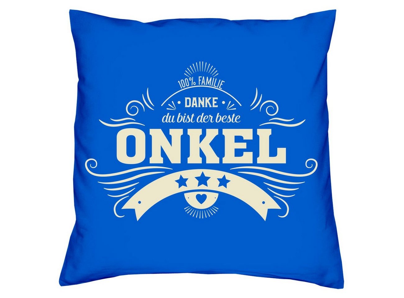 Soreso® Dekokissen Kissen Danke Onkel Kissenbezug und Füllung, Geschenkset Mitbringsel von Soreso®