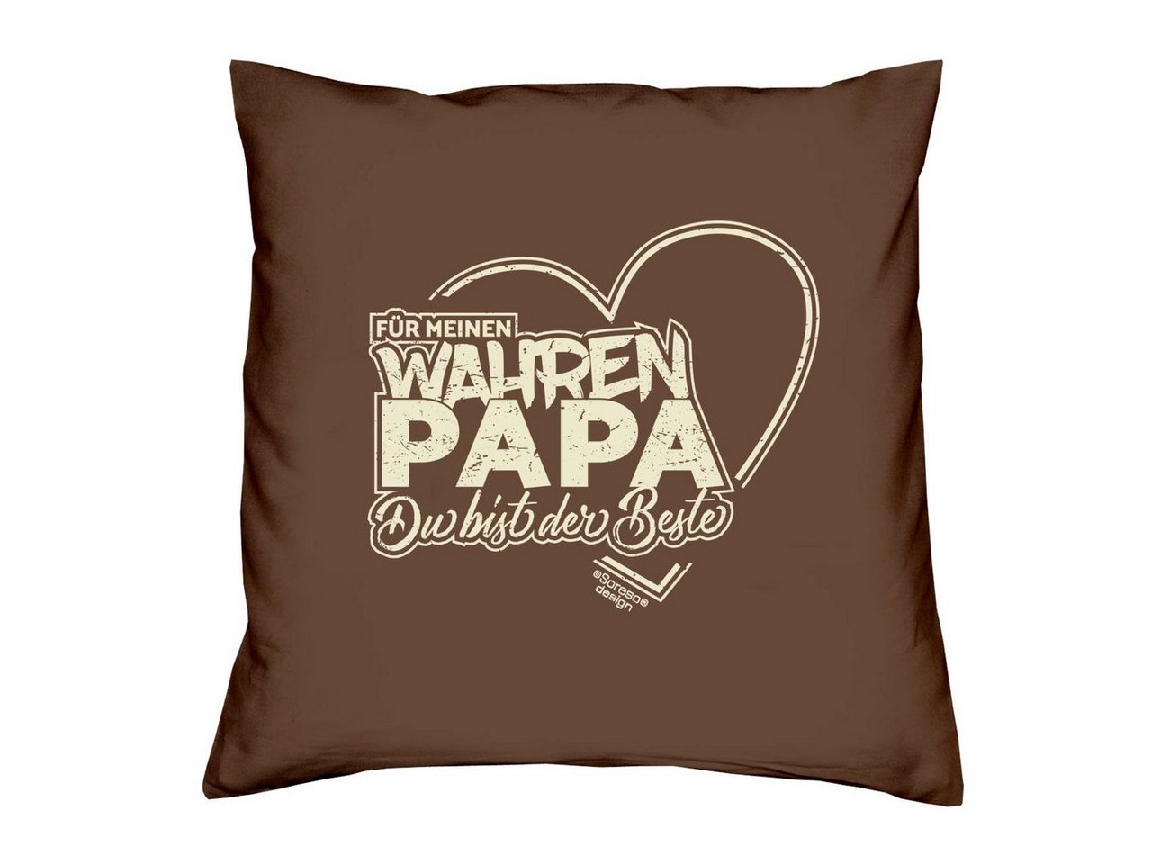 Soreso® Dekokissen Kissen Für meinen wahren Papa & Urkunde für den Weltbesten Papa, Geschenke Weihnachten Geburtstag Vatertag von Soreso®