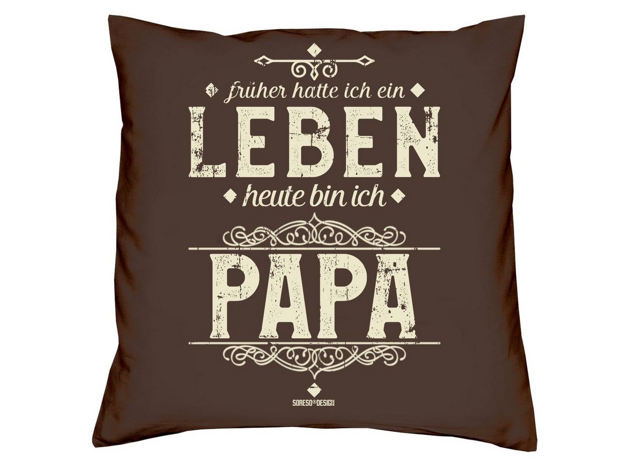 Soreso® Dekokissen Kissen Heute bin ich Papa & Urkunde für den Weltbesten Papa, Geschenke Weihnachten Geburtstag Vatertag von Soreso®