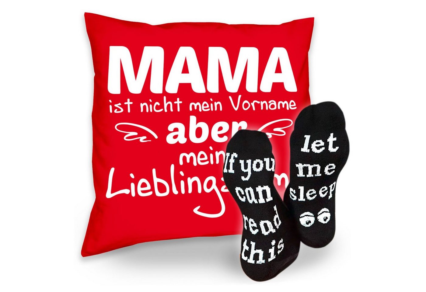 Soreso® Dekokissen Kissen Mama Lieblingsname & Sprüche Socken Sleep, Geschenk Geburtstagsgeschenk von Soreso®