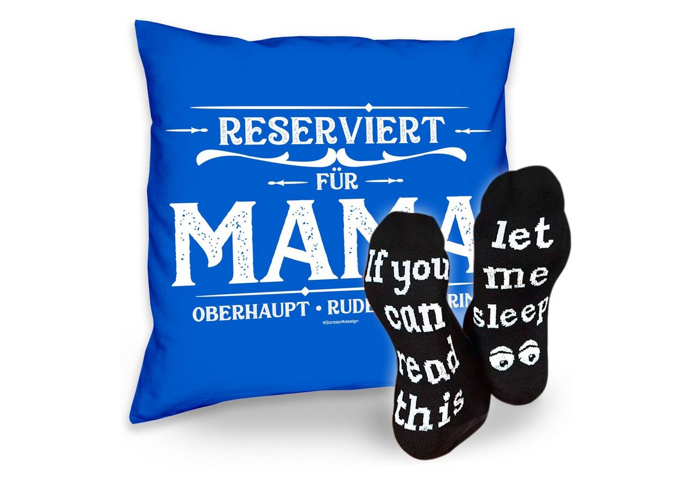 Soreso® Dekokissen Kissen Reserviert für Mama & Sprüche Socken Sleep, Geschenke Weihnachten Geburtstag Muttertag von Soreso®