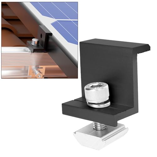 Sorlpv 30mm Solar Endklemme Kit 4 Stück Schwarz 丨 Zubehör zur Photovoltaik-unterstützung für Modulhöhe 30mm Solarmodul Halterung, Solar befestigung Endklemme von Sorlpv