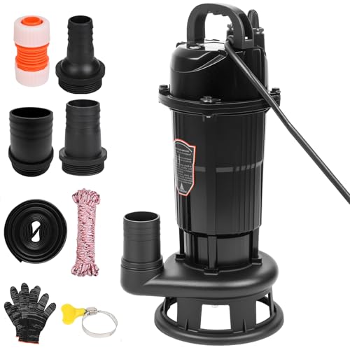 Sorlpv Schmutzwasserpumpe, Abwassertauchpumpe Tauchpumpe 550W, 6000 L/H, Eintauchtiefe Max 6m, Förderhöhe Max 7 m, Fremdkörper bis 25mm, 5m Kabel, IPX8 Sorlpv Schmutzwasserpumpe, Abwassertauchpumpe Tauchpumpe 550W, 6000 L/H, Eintauchtiefe Max 6m, Förderhöhe Max 7 m, Fremdkörper bis 25mm, 5m Kabel, IPX8 von Sorlpv