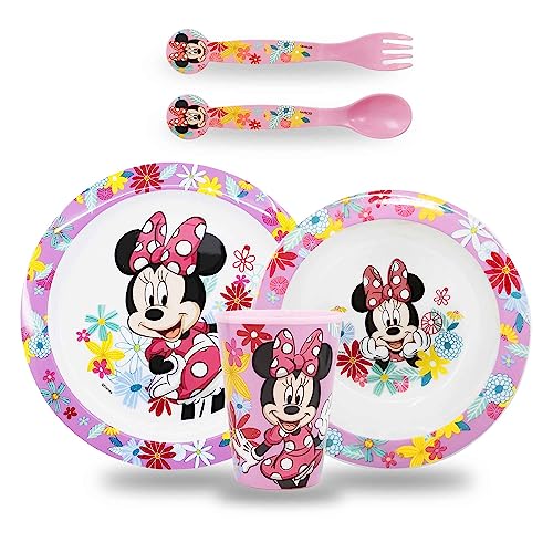 Sorrisini Kindergeschirr set, Wiederverwendbares Babygeschirr Set, Kinder Essgeschirr, Microwaveable Kinder Geschirr Teller, Müslischale, Frühstücksset, Trinkbecher 260ml, kinderbesteck, Minnie Sorrisini Kindergeschirr set, Wiederverwendbares Babygeschirr Set, Kinder Essgeschirr, Microwaveable Kinder Geschirr Teller, Müslischale, Frühstücksset, Trinkbecher 260ml, kinderbesteck, Minnie von Sorrisini