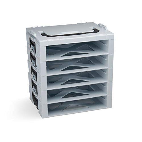 Bosch Sortimo i-BOXX Rack | Mit 5 Fächern grau | Regal Werkzeugkoffer klein | Werkzeugaufbewahrung System | Ideal für i-BOXX 72 & LS-Schublade 72 von L-BOXX