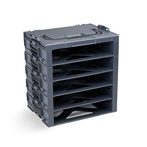 Bosch Sortimo i-Rack 5 Fach in Anthrazit für Werkzeugkoffer | Innovatives Transportsystem | Bosch Werkzeugkoffer Leer | Kompatibel mit L-Boxx von Sortimo