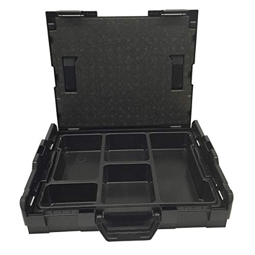 L-BOXX® 102 Bosch Sortimo + Tiefziehteil 5 Mulden + Deckeleinlage Transportbox black von Sortimo