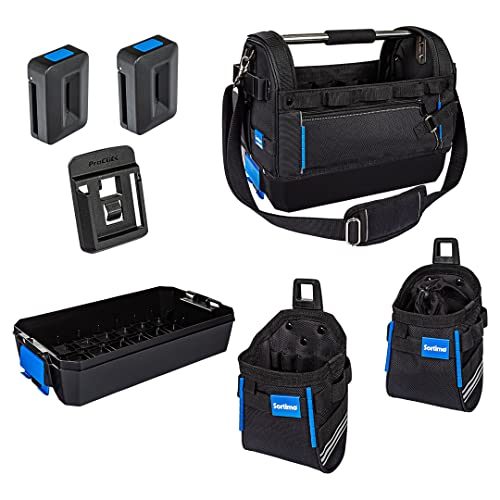 Sortimo ProClick Starterset Werkzeugtrage – Kompatibel mit L-BOXX & Fahrzeugeinrichtung – Große Werkzeugtasche mit Fächern & Haltern – Robuster Boden, Schultergurt & 24 kg Tragkraft von Sortimo