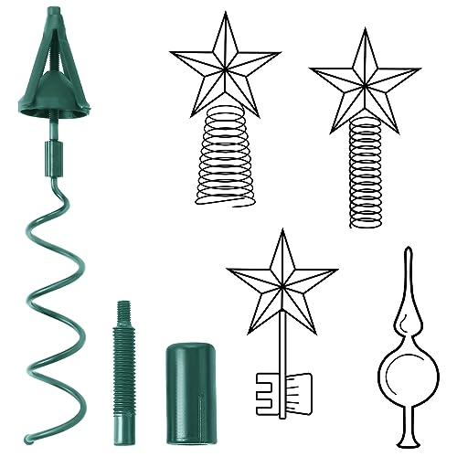 Weihnachtsbaumspitzen-Halter, universeller Twist-On-Stabilisator und Adapter für Blumenspitzen, verstellbare Kunststoff-Stützspirale mit Befestigung (grün) Weihnachtsbaumspitzen-Halter, universeller Twist-On-Stabilisator und Adapter für Blumenspitzen, verstellbare Kunststoff-Stützspirale mit Befestigung (grün) von Sosation