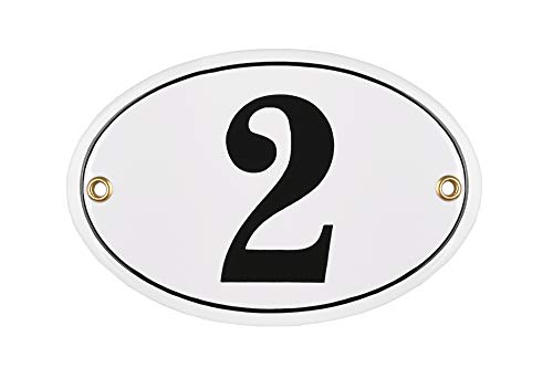 Hausnummer Hausnummernschild Emaille 10x15 cm Oval mit Wunschnummer Hausschild, Vorbohrungen, Personalisierte, Hausnummernschilder, Türschild, Wunschtext von Sosenco