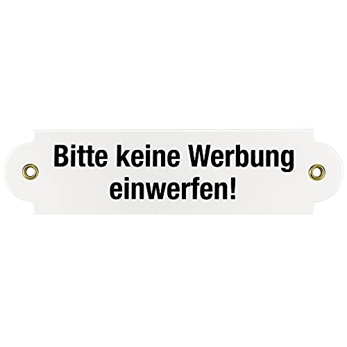 Sosenco Bitte Keine Werbung Blechschilder – Emaille Keine Werbung Aufkleber für Briefkasten – Türschild - Warnung Schild – Weiß von Sosenco