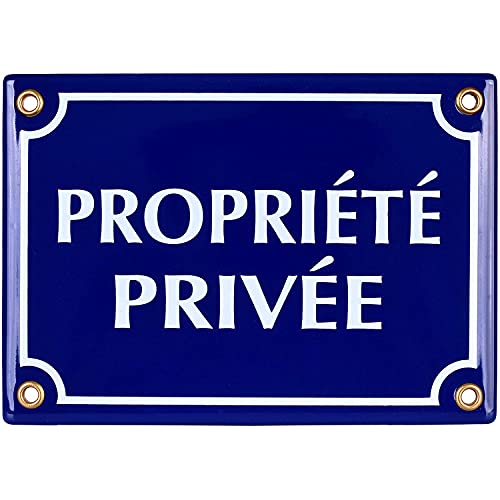 Sosenco Emailliertes Schild Privateigenschaft, 12 x 17 cm – Schild Privateigenschaft – Alarmschild – Verteidigung des Eingangs – Blau von Sosenco