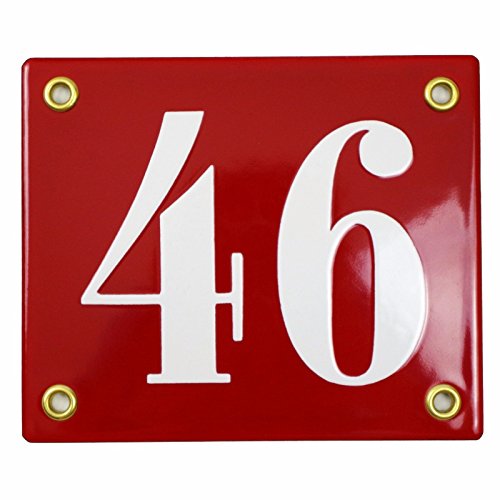 Hausnummer Hausnummernschild Emaille 10x12 cm mit Wunschnummer Premiumqualität, Hausnummer Hausschild, Individuell anpassbare Hausnummer, Vorbohrungen, Wetterfest, Türschild, Wunschtext von Sosenco