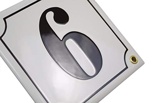 Hausnummer Hausnummernschild Emaille 15x15 cm mit Wunschnummer Premiumqualität Hausschild, Vorbohrungen, Personalisierte, Hausnummernschilder, Türschild, Wunschtext von Sosenco