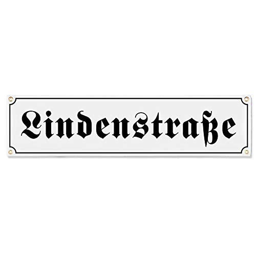 Sosenco Straßenschild Emaille 15x60 cm Schild mit Wunschtext Wunschname Hausnummer Strassenschild Türschild Metallschild (Weiß) von Sosenco