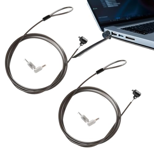 2er-Pack Laptop-Schloss, Hardware-Sicherheitskabelschloss, Tablet-Verriegelungskabel, 2 SchlüSsel Aus Robustem Stahl FüR Laptop-Computer/Samsung Und Alle Anderen Notebooks Und Tablets (Schwarz) von Soserkouer