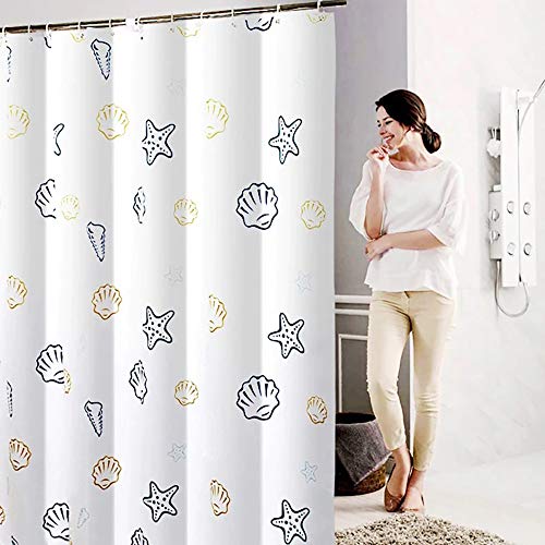 Sosila Duschvorhang Textil Anti-Schimmel Stoff wasserdicht Schimmelresistent Wasserabweisend Anti-Bakteriell Waschbar 100% Polyester inklusive Ringe Duschvorhanghaken (180 x 200 cm) von Sosila