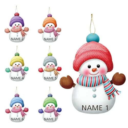 Personalisierte Weihnachtsanhänger mit Name, 2024 Kunstharz Weihnachtsbaumschmuck, Personalisierte Weihnachtskugeln Geschenke für Familienmitglieder, Ehemann, Freunde von SosnSusn