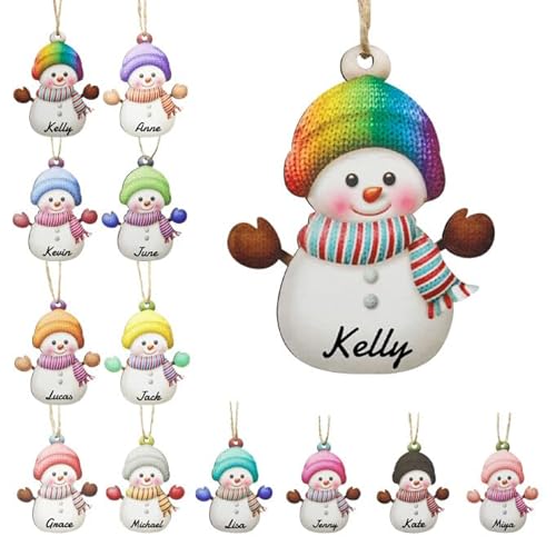 Personalisierte Weihnachtsanhänger mit Name, 2024 Kunstharz Weihnachtsbaumschmuck, Personalisierte Weihnachtskugeln Geschenke für Familienmitglieder, Ehemann, Freunde von SosnSusn