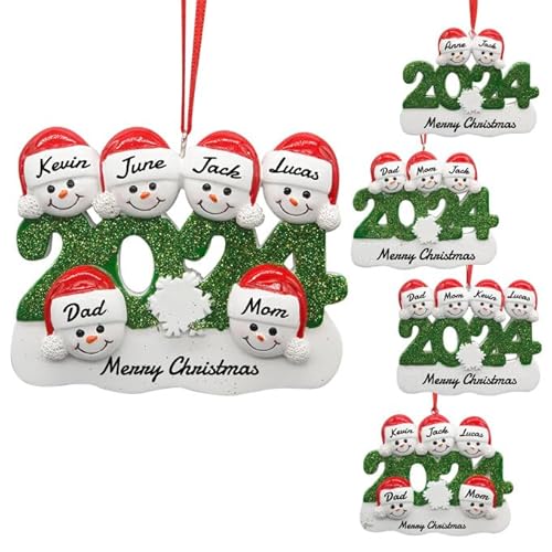 Personalisierte Weihnachtsanhänger mit Name, 2024 Kunstharz Weihnachtsbaumschmuck, Personalisierte Weihnachtskugeln Geschenke für Familienmitglieder, Ehemann, Freunde von SosnSusn