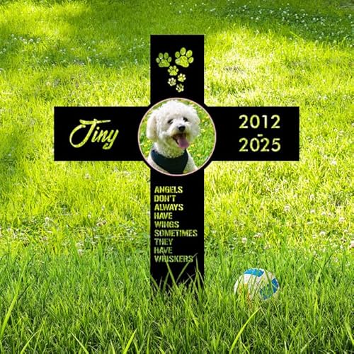 SosnSusn Geschenke für Haustiere Tier Grab Dekoration Haustier Grabstein Hund Metall Grabstein Individuelle Gedenkgeschenke Metall Denkmal Hund Metall Grabstahl von SosnSusn
