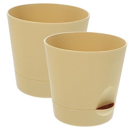 Sosoport Pflanztöpfe mit Automatischer Bewässerung Selbstbewässernde Blumentöpfe für Das Home-Office 2er-Set Pflanztöpfe Aus Kunststoff Pflegeleichter Behälter für Den Gemüseanbau von Sosoport