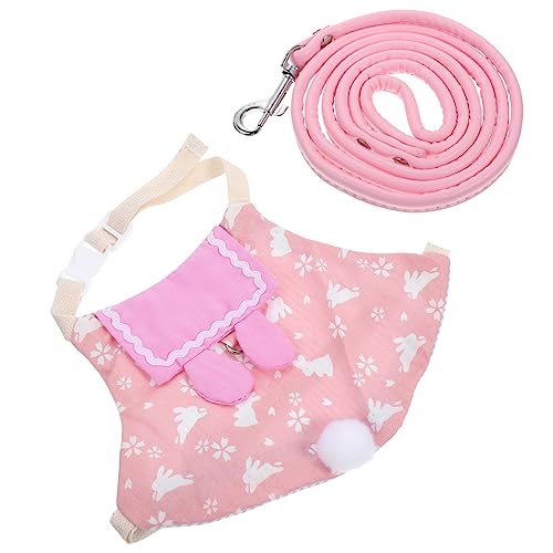 Sosoport 1 Satz Kostümset für Kleine Tiere Bunny Geschirr und Leine Rosa S aus Hochwertigem Baumwollmaterial Leicht und Bequem Modischer Look für Ihre Haustiere von Sosoport