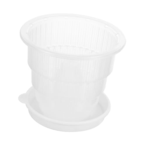 Sosoport 1Satz Orchideentöpfe Transparent mit Drainagelöchern für Orchideen Sukkulenten und Gemüse Robustem Pp-Material für Außenbereich mit Untersetzer von Sosoport