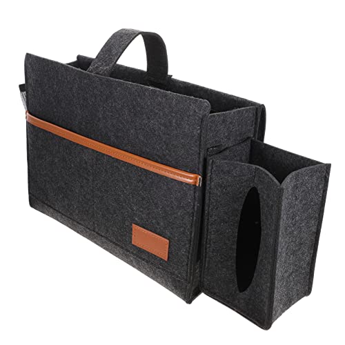Sosoport 1 Stück Multifunktionale Aufbewahrungstasche aus Filz für Bett und Sofa Hängender Organizer für Zusätzlichen Stauraum Schlafzimmer und Wohnzimmer Tiefgrau von Sosoport