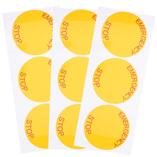 Sosoport 10 Stück Not aus Aufkleber für Maschinen Not aus Schalter Warnhinweis Stark Haftend Geeignet für Industrie Werkstatt Bau Schulen Schwimmbad Sicherheitskennzeichnung von Sosoport