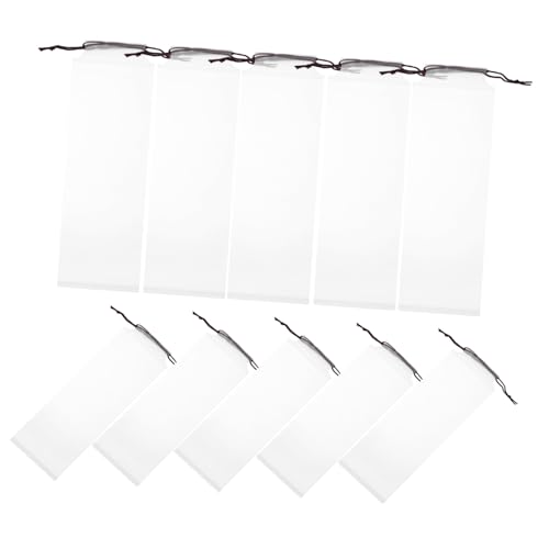 Sosoport 10 Stück Teiliges Halbdurchsichtige Strapazierfähige Aufbewahrungsbeutel mit Kordelzug Wasserabsorbierende Regenschirmhüllen Vielseitige Tragetaschen für Faltbare Schirme und von Sosoport