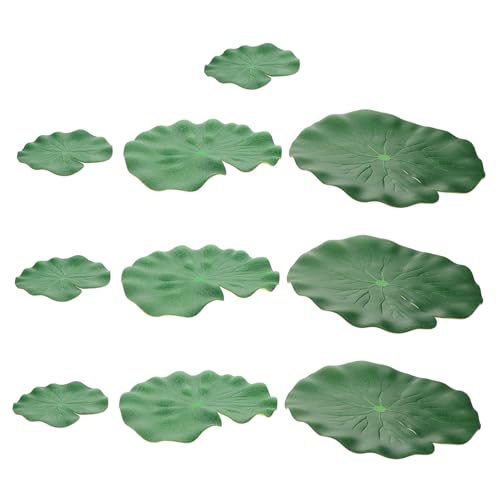 Sosoport 10 Stück Teiliges Künstliche Schwimmende Seerosenblätter Realistische Lotusblätter für Teich Aquarium und Garten Dekorative Wasserpflanzen Einfache Installation Natürliche von Sosoport