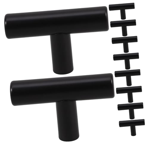 Sosoport 10 Stück Teiliges Matte Schwarze Schrankknöpfe aus Edelstahl Moderne Möbelgriffe für Küchenschränke und Langlebig Rostfrei Einfache Montage Elegantes Design von Sosoport