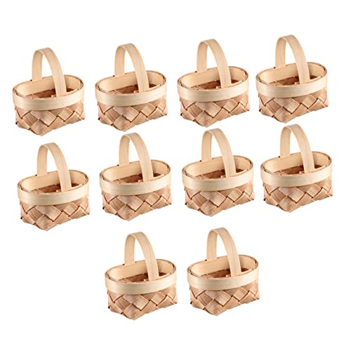 Sosoport 10 Stück Teiliges Mini Geflochtenes Körbchen Handgefertigt Aus Holzspänen Vielseitig Einsetzbar Für Hochzeit Tischdeko Und Pflanzendekoration Rustikaler Landhausstil von Sosoport