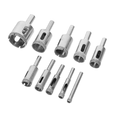 Sosoport 10 Stück Teiliges Steinbohrer set aus Legiertem Stahl Präzise Glas Fliesenbohrer für Marmor Keramik Porzellan Wassergekühlte Bohrtechnik Langlebig und Vielseitig für Bau und von Sosoport