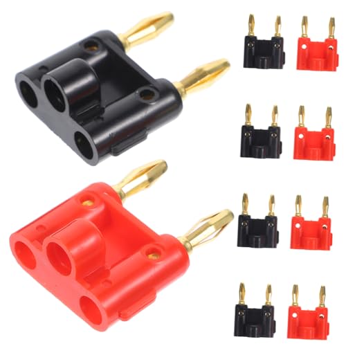 Sosoport 10 Stück Teiliges Vergoldete Dual Bananenstecker Schraubanschluss Langlebige Audio Steckverbinder Kompatibel mit Verstärkern Lautsprechern Surround Systemen von Sosoport