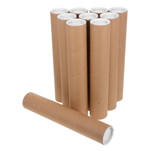 Sosoport 10 Stück Versandpapier Robustem Kraftpapier mit Weißen Sicherheitsdeckeln für Sicheren Versand und Aufbewahrung von Postern Kunstwerken Dokumenten für Zustelldienst von Sosoport