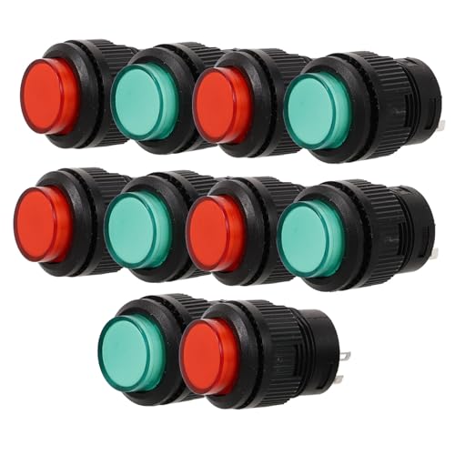 Sosoport 10Stücke Beleuchtete Kippschalter Rundschalter Selbstreset Button Switch für Lichtschalter und Anwendungen bei für Vielseitige Nutzung von Sosoport