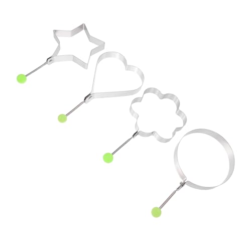 Sosoport 12 Stück Teiliges Edelstahl Ei bratformen Dickwandige Hitzebeständige Spiegelei ringe in Kreativem Design Rund Blume Stern Herz Antihaftbeschichtet Rostfrei Wiederverwendbar von Sosoport